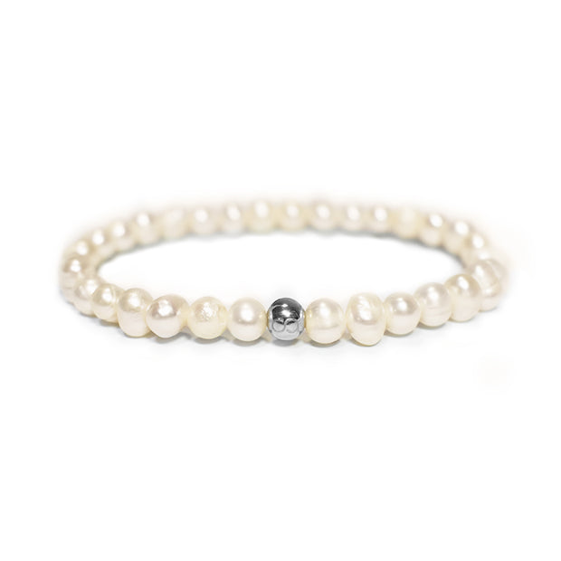 Freshwater Pearl Bracelet with 18K Gold Plated Bead