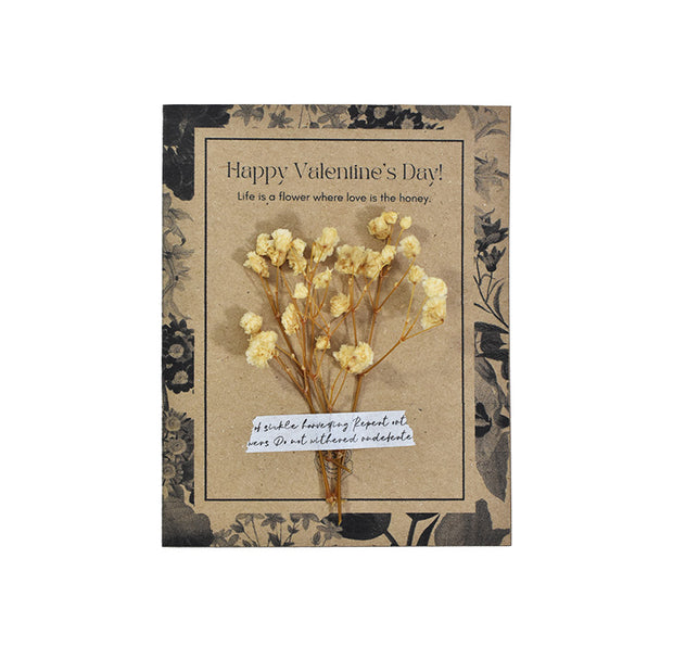 Valentine's Day Greeting Card with Dried Flowers