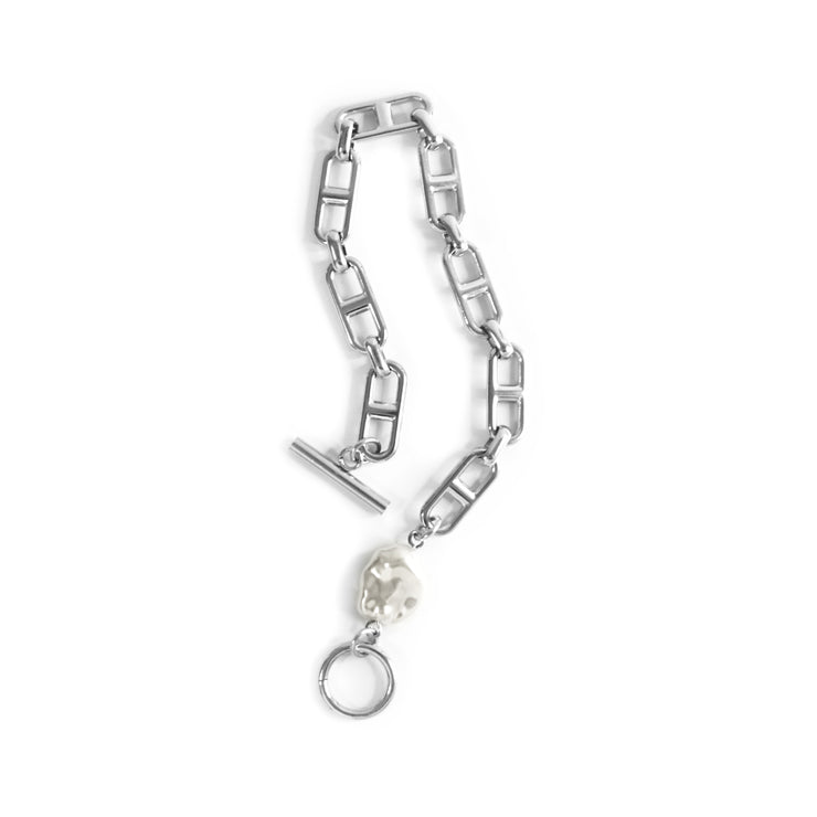 Fifth Avenue 18K Gold Mariner Chain Bracelet with Faux Baroque Pearl
