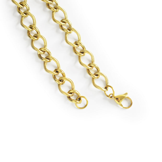 Queens 18K Gold Curb Chain Bracelet