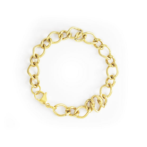 Queens 18K Gold Curb Chain Bracelet
