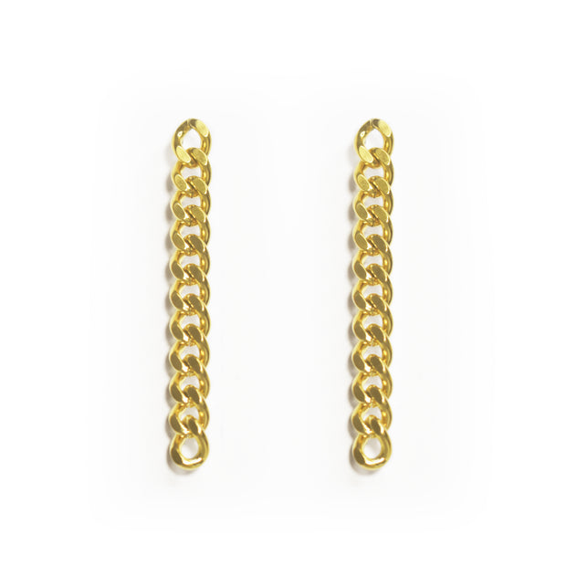 Liberty 18K Gold Curb Chain Drop Earrings