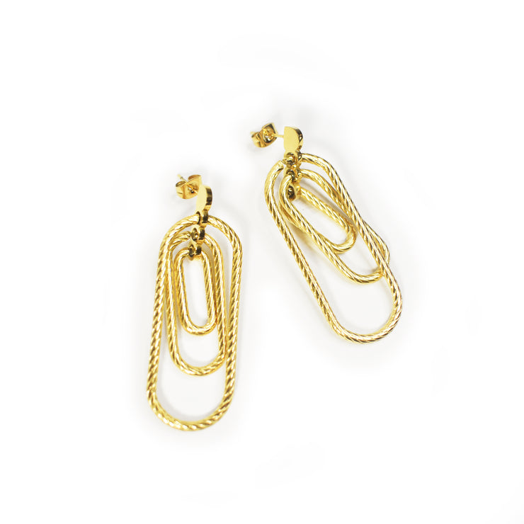 Madison 18K Gold Paperclip Drop Earrings