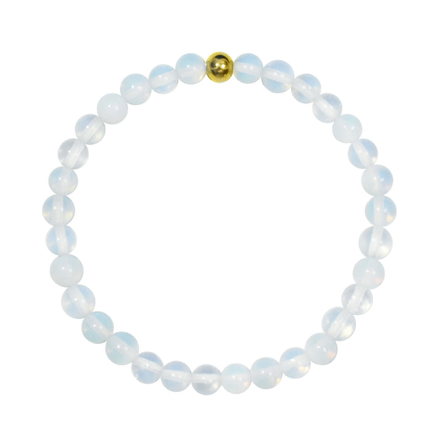 Delta Moonstone Bracelet with 18k Gold Plated Bead