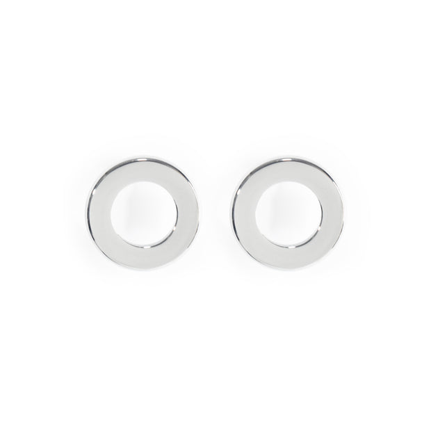 Macy Silver Circle Stud Earrings