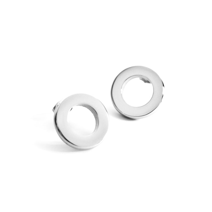 Macy Silver Circle Stud Earrings