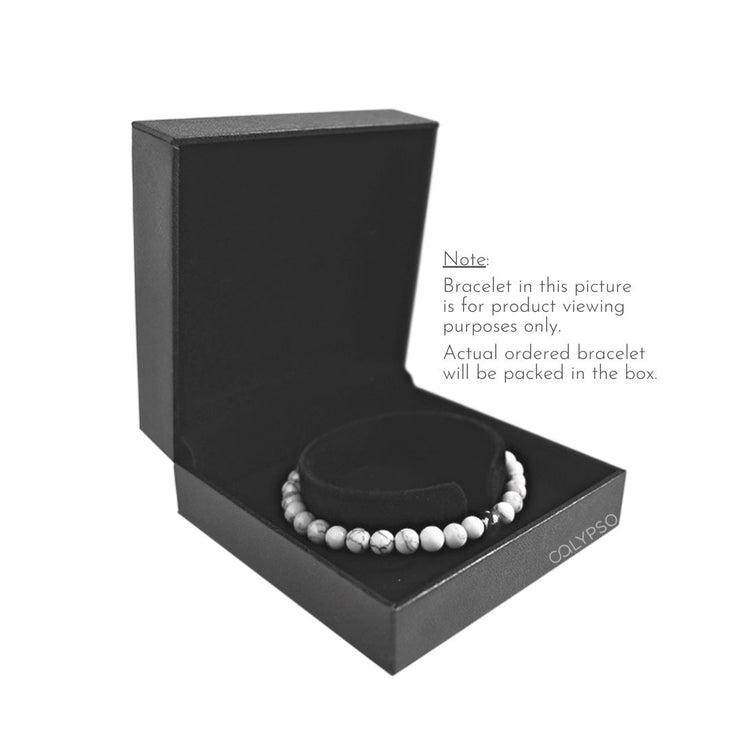Santorini Snowflake Obsidian Stone Bracelet with 18K Gold Plated Bead
